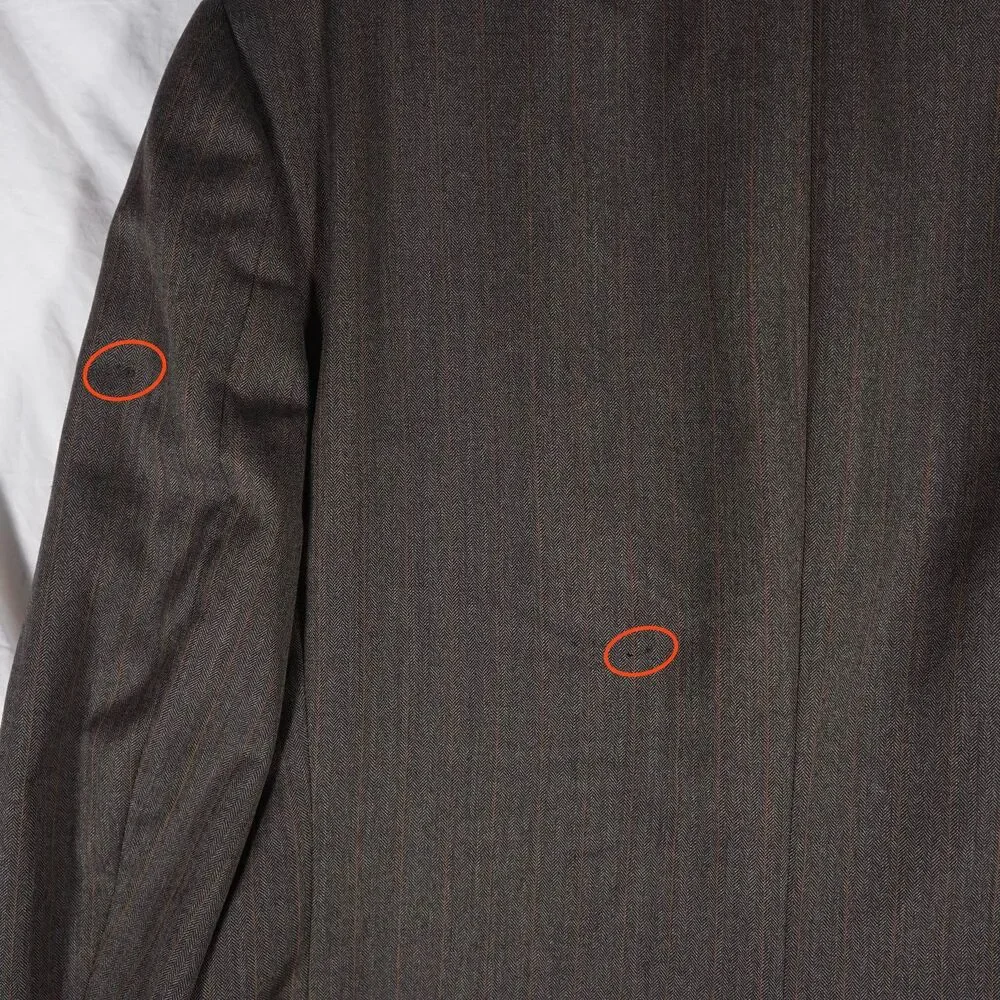 Burberry Brown Pinstripe Herringbone Blazer 44R  See Photos